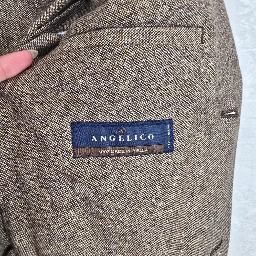 J.Lindeberg Patrick Soft Donegal Wool Blazer Brown Tweed Slim Fit E 44L Angelico